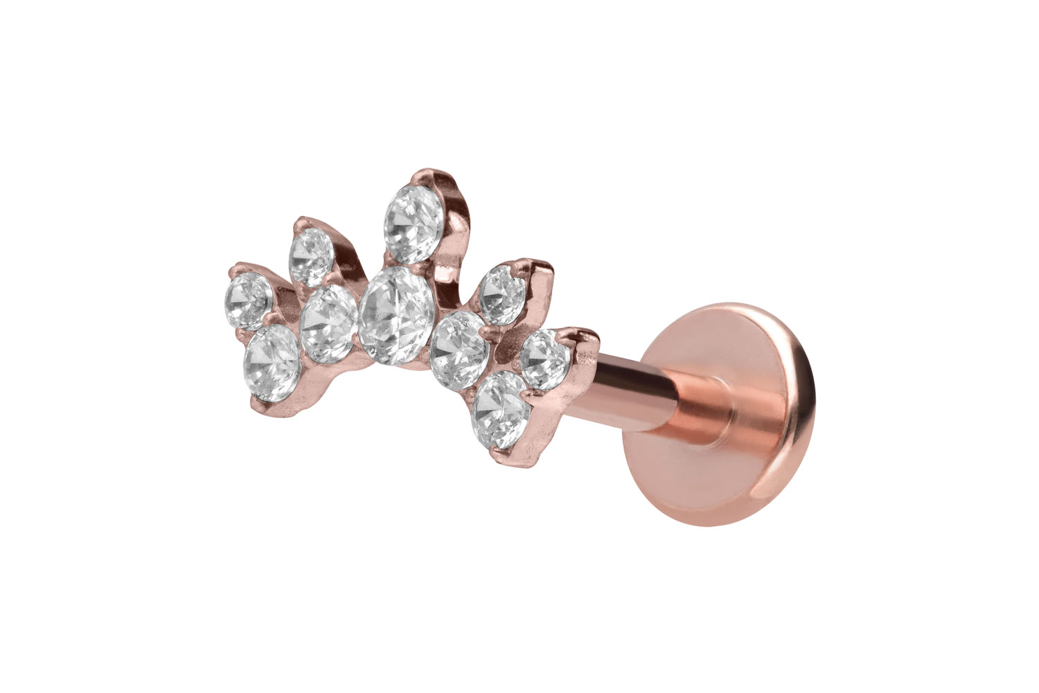 Titan Labret Piercing mit Innengewinde KRISTALLBOGEN